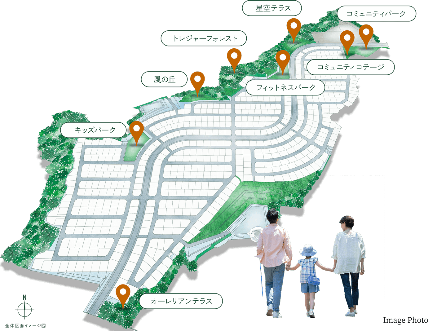 街全体のイラストマップ